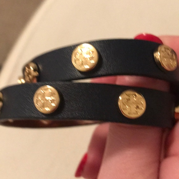 Tory Burch Navy Wrap Bracelet - Picture 3 of 3
